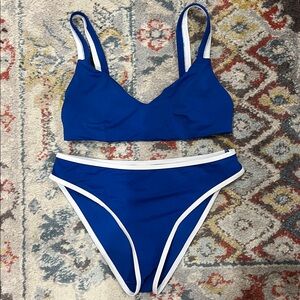 Andie x Mindy Summer Camp Bikini Set Rockley Top Dolphin Bottom Blue size S